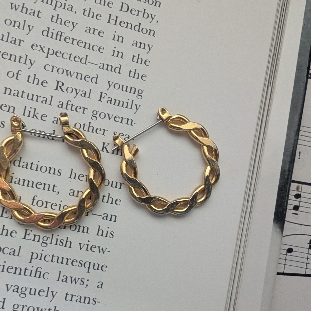 Elegant Goldtone Hoop Earrings - Picture 3 of 9